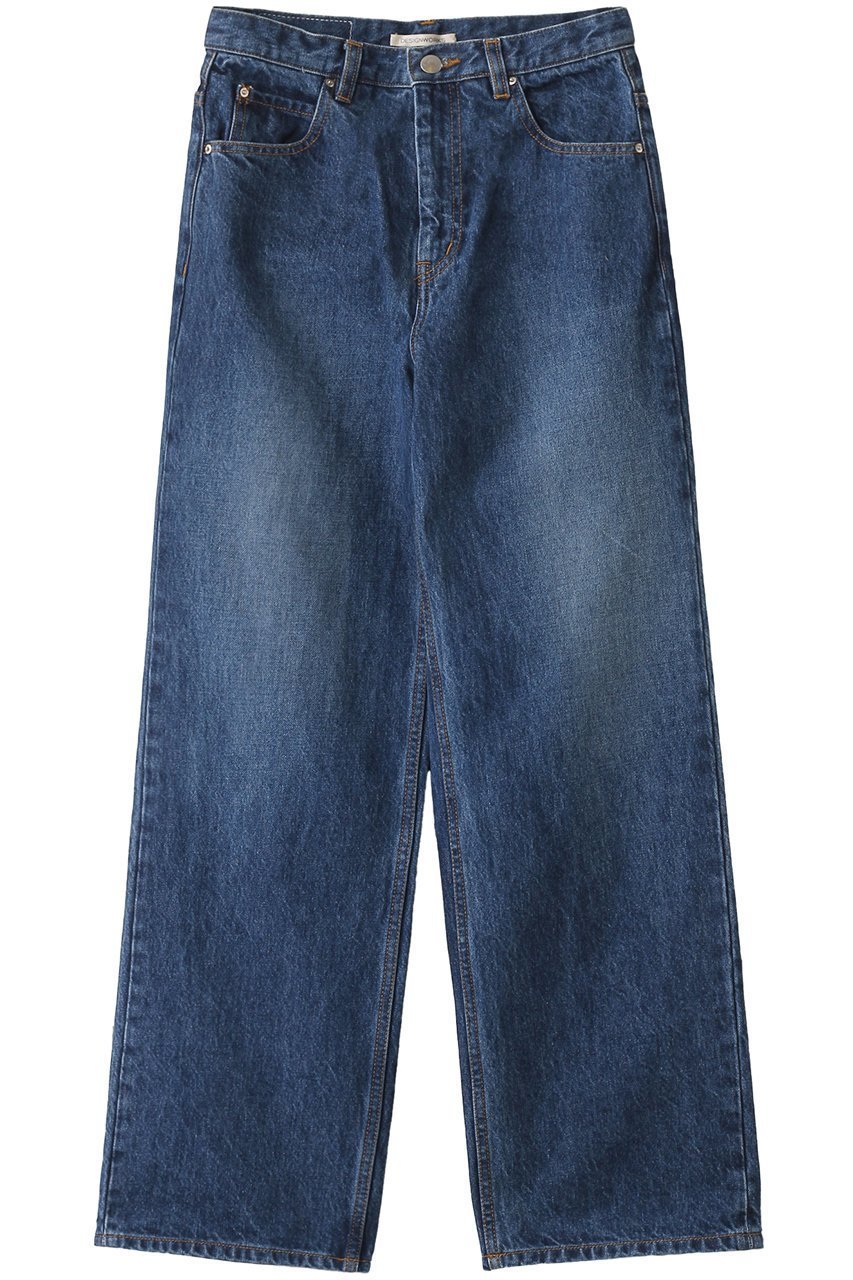 【デザイン ワークス/DESIGN WORKS】のストレートデニムパンツ インテリア・キッズ・メンズ・レディースファッション・服の通販 founy(ファニー) 　ファッション　Fashion　レディースファッション　Fashion for Women　パンツ　Pants & Trousers　デニムパンツ・ジーンズ・美脚デニム　Denim Jeans & Pants　ウォッシュ　Washed Finish　ストレート　Straight, Straight Cut　ストーン　Stone, Gem-Like　デニム　Denim, Jeans Material　エレガント 上品　Elegant　ネイビー|ID: prp329100004442515 ipo3291000000035559968