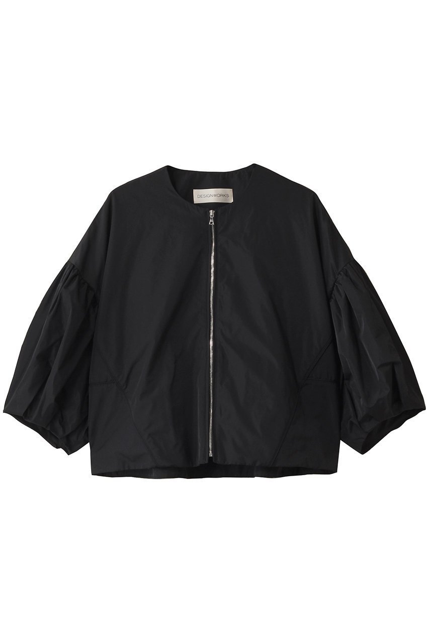 【デザイン ワークス/DESIGN WORKS】のタフタパフスリーブジャケット インテリア・キッズ・メンズ・レディースファッション・服の通販 founy(ファニー) 　ファッション　Fashion　レディースファッション　Fashion for Women　アウター　Coat / Outerwear Collection　レディースジャケット・軽アウター　Jackets　コンパクト　Compact, Small Size　ジャケット　Jacket, Outerwear　スポーティ　Sporty, Casual Athletic　スリーブ　Sleeve, Long Sleeve / Short Sleeve　タフタ　Taffeta, Structured Fabric　フェミニン　Feminine, Girly　春　Spring　ブラック|ID: prp329100004442517 ipo3291000000032956484