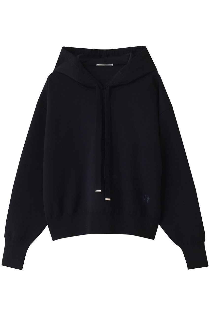【デザイン ワークス/DESIGN WORKS】のC/M フーディーニット インテリア・キッズ・メンズ・レディースファッション・服の通販 founy(ファニー) 　ファッション　Fashion　レディースファッション　Fashion for Women　トップス・カットソー　Cut & Sew Tops　ニット　Knit Tops & Sweaters　レディースパーカー・カジュアルフーディー　Casual Hoodies & Sweatshirts　なめらか　Smooth, Silky Texture　コンパクト　Compact, Small Size　パーカー　Hoodie, Parka　ネイビー|ID: prp329100004442519 ipo3291000000034957166