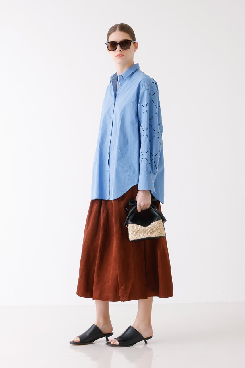 【デザイン ワークス/DESIGN WORKS】のアーガイルエンブロイダリーシャツ 人気、トレンドファッション・服の通販 founy(ファニー) 　ファッション　Fashion　レディースファッション　Fashion for Women　トップス・カットソー　Cut & Sew Tops　シャツ・ブラウス・オフィスカジュアル　Elegant Blouses & Button-Ups　エンブロイダリー　Embroidery Design　シアー　Sheer, See-Through　スリーブ　Sleeve, Long Sleeve / Short Sleeve　ロング　Long, Long-Length　夏　Summer　春　Spring　S/S・春夏　SS, Spring/Summer, Warm Season　other-6|ID: prp329100004442520 ipo3291000000034955352