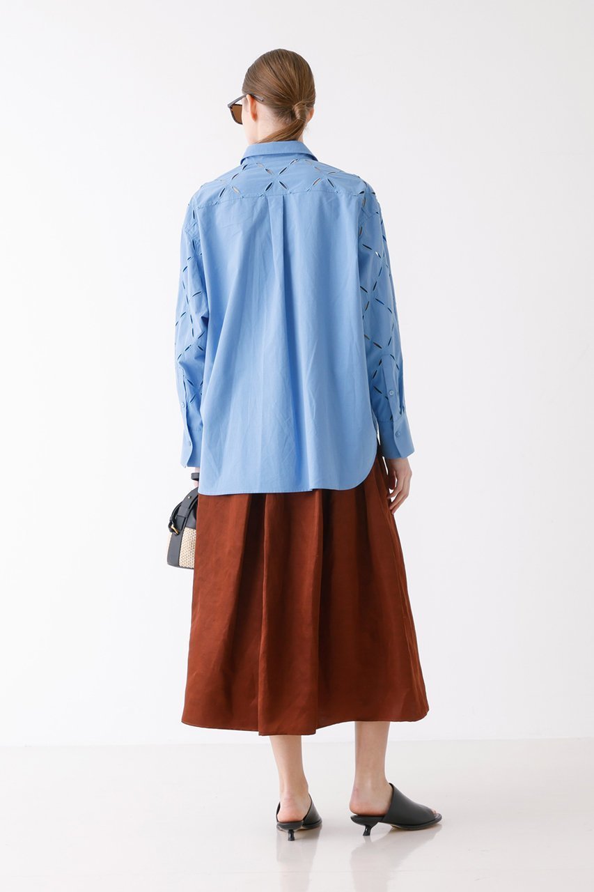 【デザイン ワークス/DESIGN WORKS】のアーガイルエンブロイダリーシャツ 人気、トレンドファッション・服の通販 founy(ファニー) 　ファッション　Fashion　レディースファッション　Fashion for Women　トップス・カットソー　Cut & Sew Tops　シャツ・ブラウス・オフィスカジュアル　Elegant Blouses & Button-Ups　エンブロイダリー　Embroidery Design　シアー　Sheer, See-Through　スリーブ　Sleeve, Long Sleeve / Short Sleeve　ロング　Long, Long-Length　夏　Summer　春　Spring　S/S・春夏　SS, Spring/Summer, Warm Season　other-7|ID: prp329100004442520 ipo3291000000034955355