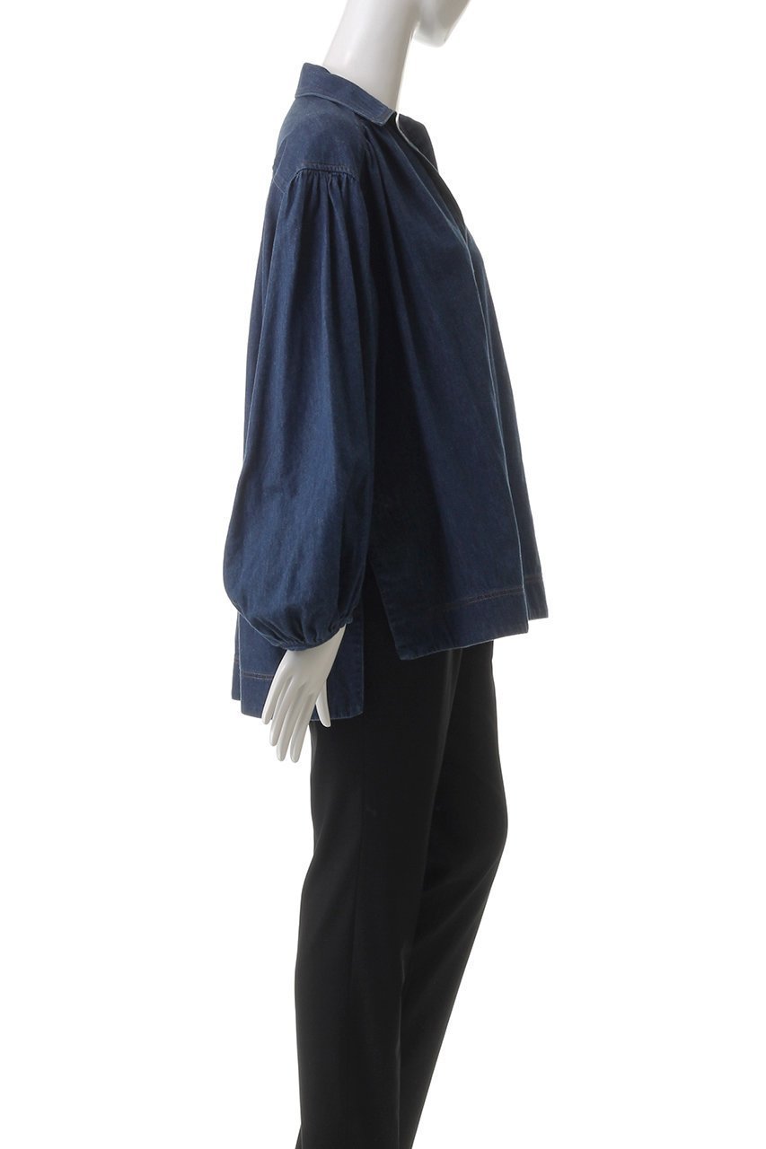 【デザイン ワークス/DESIGN WORKS】のデニムチュニックブラウス 人気、トレンドファッション・服の通販 founy(ファニー) 　ファッション　Fashion　レディースファッション　Fashion for Women　トップス・カットソー　Cut & Sew Tops　シャツ・ブラウス・オフィスカジュアル　Elegant Blouses & Button-Ups　スキッパー　Skipper, Open Collar　スリーブ　Sleeve, Long Sleeve / Short Sleeve　チュニック　Tunic, Long Top　デニム　Denim, Jeans Material　フェミニン　Feminine, Girly　ロング　Long, Long-Length　other-3|ID: prp329100004442521 ipo3291000000034955363