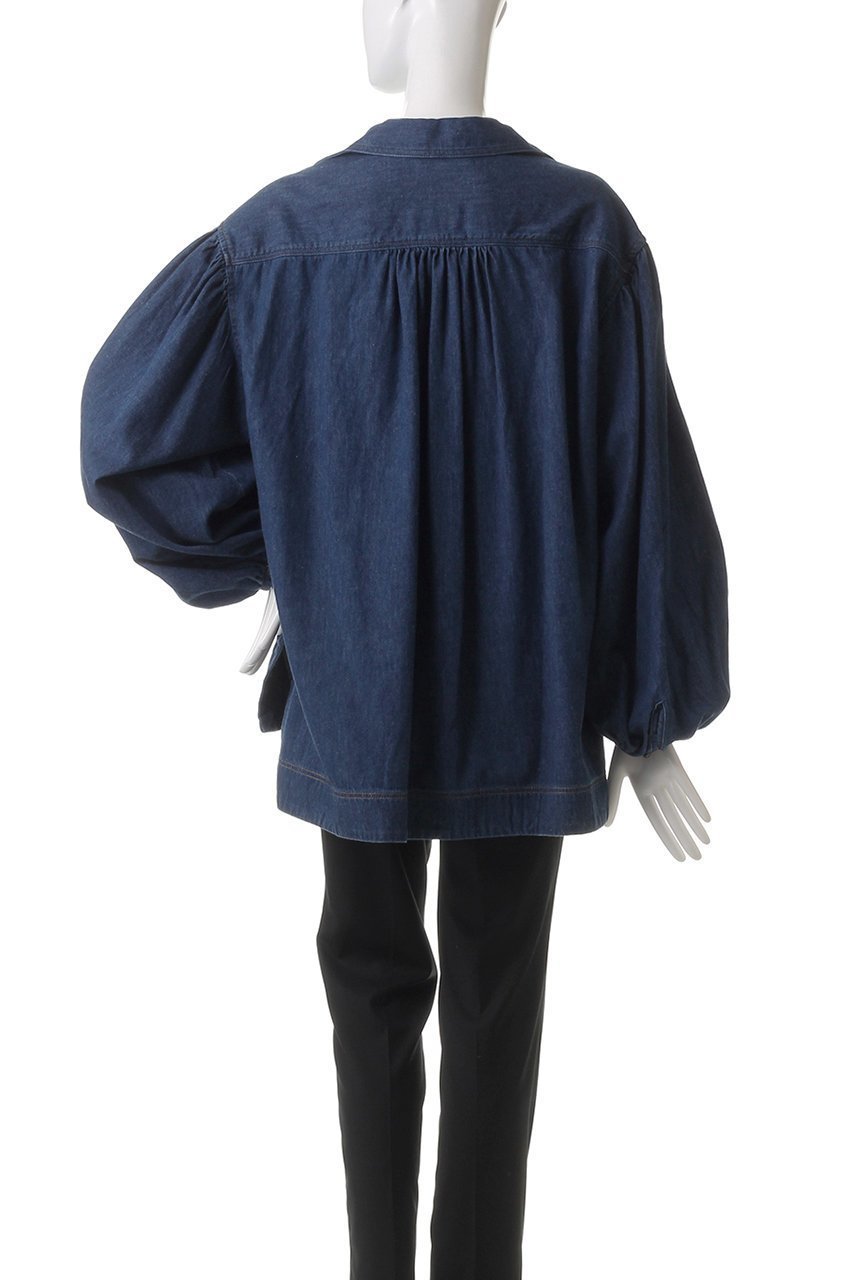 【デザイン ワークス/DESIGN WORKS】のデニムチュニックブラウス 人気、トレンドファッション・服の通販 founy(ファニー) 　ファッション　Fashion　レディースファッション　Fashion for Women　トップス・カットソー　Cut & Sew Tops　シャツ・ブラウス・オフィスカジュアル　Elegant Blouses & Button-Ups　スキッパー　Skipper, Open Collar　スリーブ　Sleeve, Long Sleeve / Short Sleeve　チュニック　Tunic, Long Top　デニム　Denim, Jeans Material　フェミニン　Feminine, Girly　ロング　Long, Long-Length　other-4|ID: prp329100004442521 ipo3291000000034955365