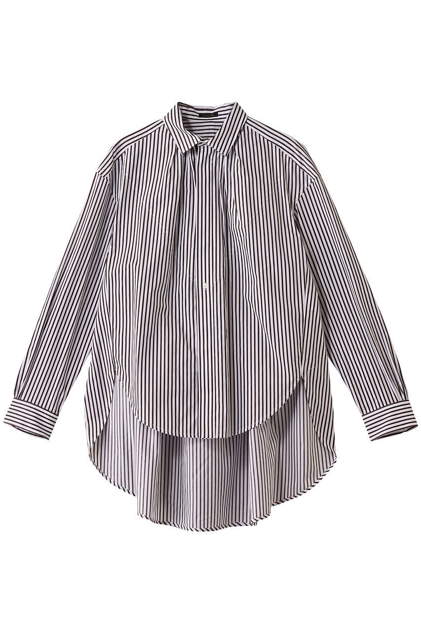 【デザイン ワークス/DESIGN WORKS】のブロードフォルムシャツ インテリア・キッズ・メンズ・レディースファッション・服の通販 founy(ファニー) 　ファッション　Fashion　レディースファッション　Fashion for Women　トップス・カットソー　Cut & Sew Tops　シャツ・ブラウス・オフィスカジュアル　Elegant Blouses & Button-Ups　ギャザー　Gathered, Ruffled　スリーブ　Sleeve, Long Sleeve / Short Sleeve　フォルム　Silhouette, Form　ロング　Long, Long-Length　夏　Summer　春　Spring　S/S・春夏　SS, Spring/Summer, Warm Season　ダークブラウン|ID: prp329100004442522 ipo3291000000032849482
