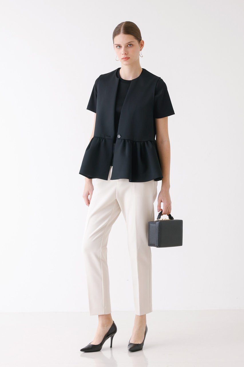 【デザイン ワークス/DESIGN WORKS】のポリエステルストレッチダンボールジレ 人気、トレンドファッション・服の通販 founy(ファニー) 　ファッション　Fashion　レディースファッション　WOMEN　アウター　Coat Outerwear　ジャケット　Jackets　シンプル　Simple　ジャケット　Jacket　ストレッチ　Stretch　スプリング　Spring　フェミニン　Feminine　ベスト　Vest　ペプラム　Peplum　再入荷　Restock/Back In Stock/Re Arrival　other-8|ID: prp329100004442523 ipo3291000000031804559