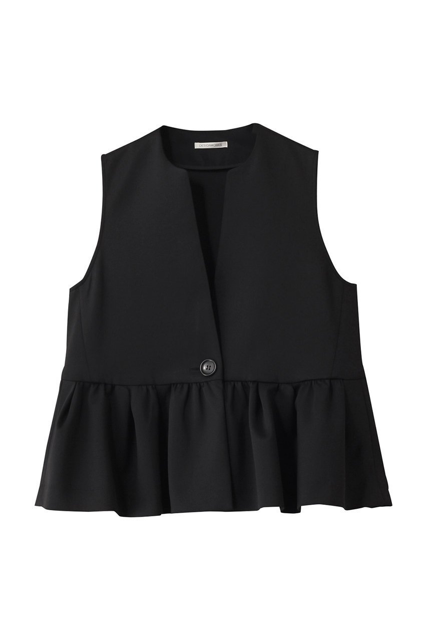 【デザイン ワークス/DESIGN WORKS】のポリエステルストレッチダンボールジレ インテリア・キッズ・メンズ・レディースファッション・服の通販 founy(ファニー) 　ファッション　Fashion　レディースファッション　Fashion for Women　アウター　Coat / Outerwear Collection　レディースジャケット・軽アウター　Jackets　シンプル　Simple, Minimal　ジャケット　Jacket, Outerwear　ストレッチ　Stretch, Stretchy Fabric　スプリング　Spring, Spring Collection　フェミニン　Feminine, Girly　ベスト　Vest, Waistcoat　ペプラム　Peplum, Flared Hem　ブラック|ID: prp329100004442523 ipo3291000000032956519