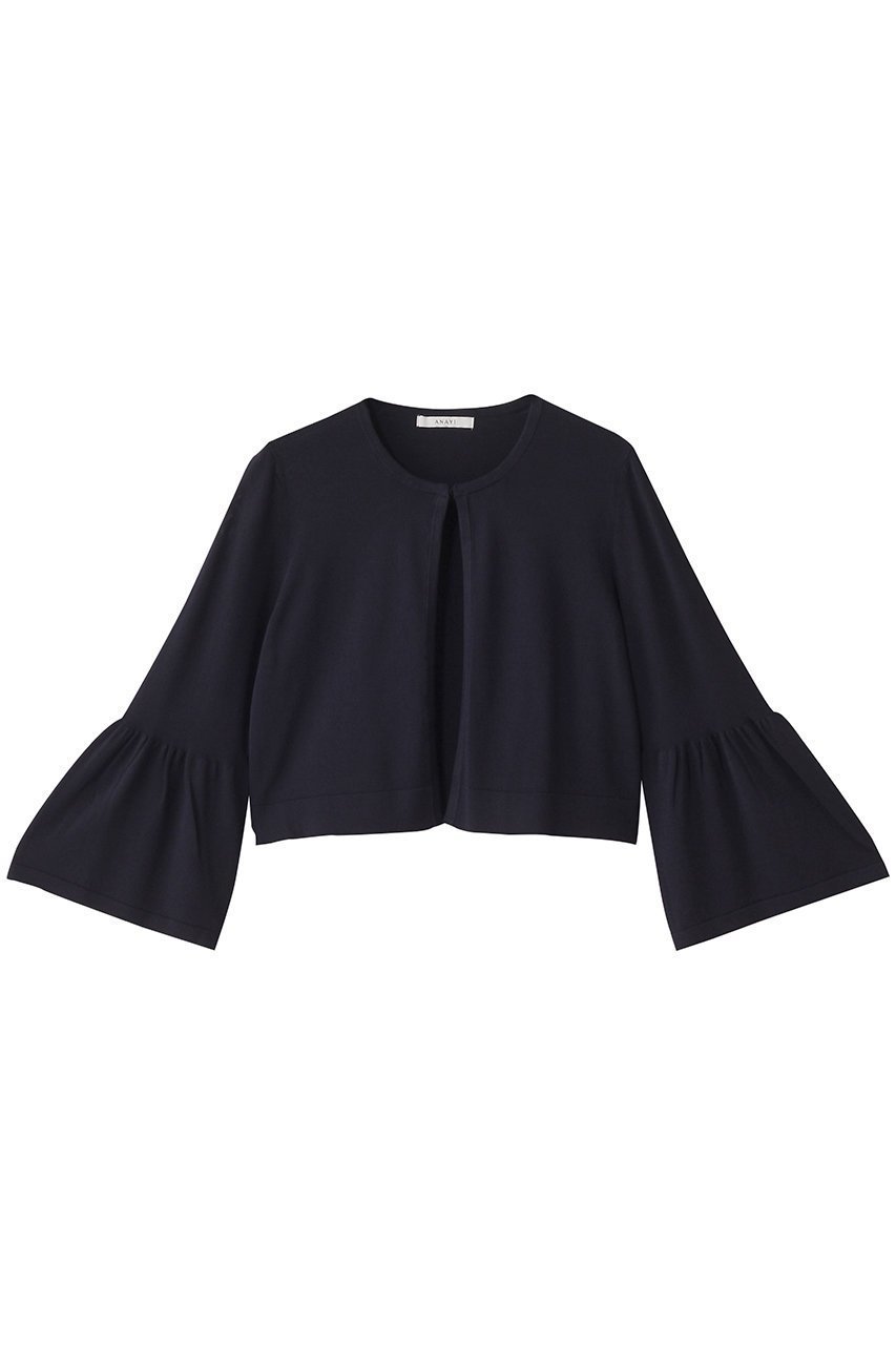 【アナイ/ANAYI】のレーヨンナイロンボレロカーディガン インテリア・キッズ・メンズ・レディースファッション・服の通販 founy(ファニー) ファッション Fashion レディースファッション Fashion for Women トップス・カットソー Cut & Sew Tops ニット Knit Tops & Sweaters カーディガン・羽織り Layered Style Cardigans カーディガン Cardigan, Knitwear ギャザー Gathered, Ruffled シンプル Simple, Minimal フェミニン Feminine, Girly ボレロ Bolero, Short Cardigan エレガント 上品 Elegant ネイビー|ID: prp329100004442527 ipo3291000000032937833