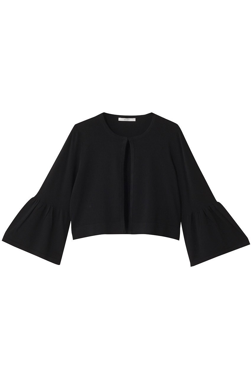 【アナイ/ANAYI】のレーヨンナイロンボレロカーディガン インテリア・キッズ・メンズ・レディースファッション・服の通販 founy(ファニー) ファッション Fashion レディースファッション Fashion for Women トップス・カットソー Cut & Sew Tops ニット Knit Tops & Sweaters カーディガン・羽織り Layered Style Cardigans カーディガン Cardigan, Knitwear ギャザー Gathered, Ruffled シンプル Simple, Minimal フェミニン Feminine, Girly ボレロ Bolero, Short Cardigan エレガント 上品 Elegant ブラック|ID: prp329100004442527 ipo3291000000032937840