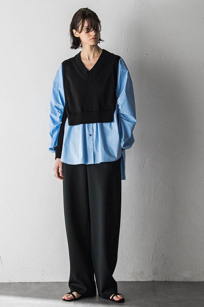 【エッセン ロートレアモン/ESSEN LAUTREAMONT】のスイッチングニットブラウス 人気、トレンドファッション・服の通販 founy(ファニー) 　ファッション　Fashion　レディースファッション　WOMEN　トップス・カットソー　Tops/Tshirt　ニット　Knit Tops　シャツ/ブラウス　Shirts/Blouses　ストレッチ　Stretch　スリーブ　Sleeve　タイプライター　Typewriter　ロング　Long　other-8|ID: prp329100004442530 ipo3291000000031604116