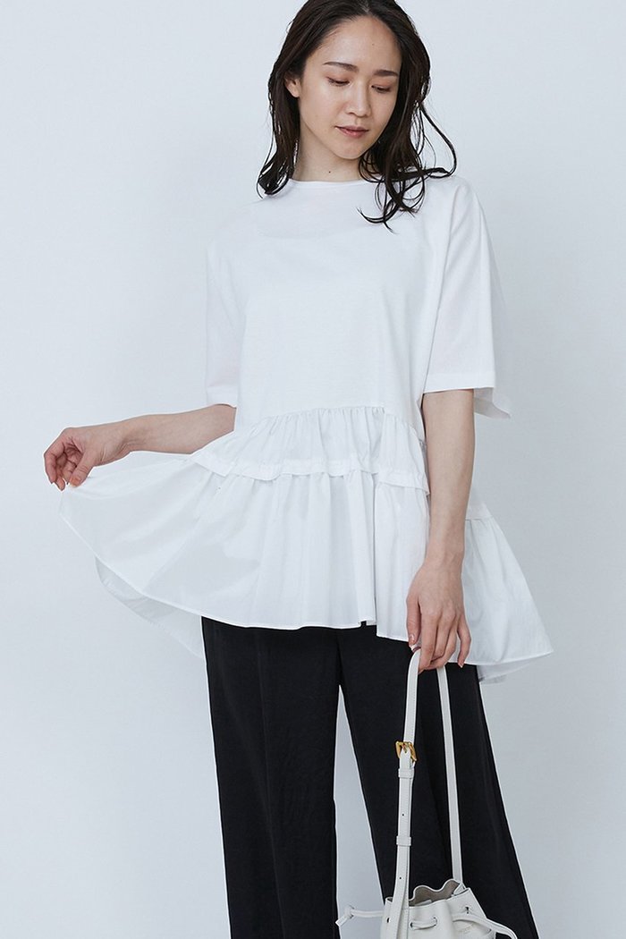 【プルミエ アロンディスモン/1er Arrondissement】のコットンポンチ×タフタトップス インテリア・キッズ・メンズ・レディースファッション・服の通販 founy(ファニー) https://founy.com/ ファッション Fashion レディースファッション Fashion for Women トップス・カットソー Cut & Sew Tops シャツ・ブラウス・オフィスカジュアル Elegant Blouses & Button-Ups カットソー Cut and Sewn Top ギャザー Gathered, Ruffled ショート Short, Short Length スリーブ Sleeve, Long Sleeve / Short Sleeve タフタ Taffeta, Structured Fabric ドッキング Docking, Mixed Material 再入荷 Restock / Back in Stock |ID: prp329100004442532 ipo3291000000032841241