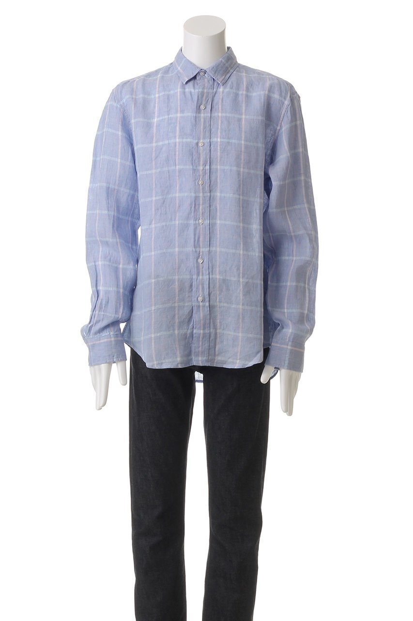 【フランク&アイリーン/Frank&Eileen / MEN】の【MEN】FINBAR イタリアンリネン ブルーチェックシャツ 人気、トレンドファッション・服の通販 founy(ファニー) 　ファッション　Fashion　メンズファッション　MEN　スリーブ　Sleeve　チェック　Check　リネン　Linen　リラックス　Relax　ロング　Long　エレガント 上品　Elegant　other-2|ID: prp329100004442540 ipo3291000000031256015