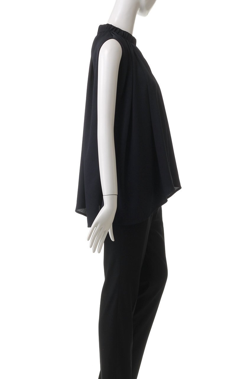 【ランバン オン ブルー/LANVIN en Bleu】のサテンショルダーリボンブラウス 人気、トレンドファッション・服の通販 founy(ファニー) 　ファッション　Fashion　レディースファッション　WOMEN　トップス・カットソー　Tops/Tshirt　キャミソール / ノースリーブ　No Sleeves　シャツ/ブラウス　Shirts/Blouses　サテン　Satin　ショルダー　Shoulder　ノースリーブ　No Sleeve　フレア　Flare　ボトム　Bottom　リボン　Ribbon　リュクス　Luxe　other-3|ID: prp329100004442547 ipo3291000000031256064