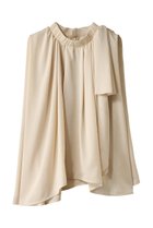 【ランバン オン ブルー/LANVIN en Bleu】のサテンショルダーリボンブラウス ベージュ|ID: prp329100004442547 ipo3291000000032849317