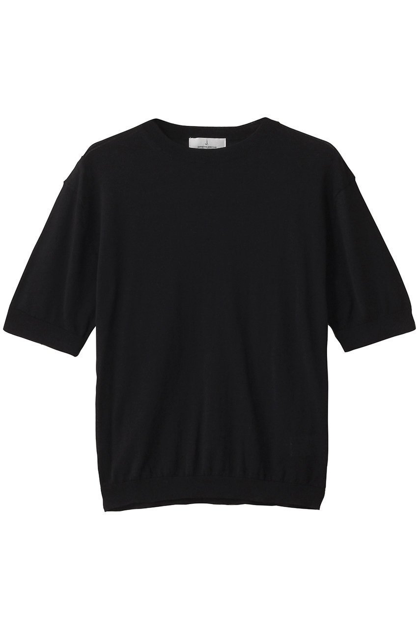 【ジェイドット/j.】の綿シルクニットショートスリーブトップス インテリア・キッズ・メンズ・レディースファッション・服の通販 founy(ファニー) 　ファッション　Fashion　レディースファッション　WOMEN　トップス・カットソー　Tops/Tshirt　ニット　Knit Tops　プルオーバー　Pullover　インナー　Inner　カーディガン　Cardigan　サマー　Summer　シルク　Silk　シンプル　Simple　ジャケット　Jacket　ブラック|ID: prp329100004442552 ipo3291000000031050731