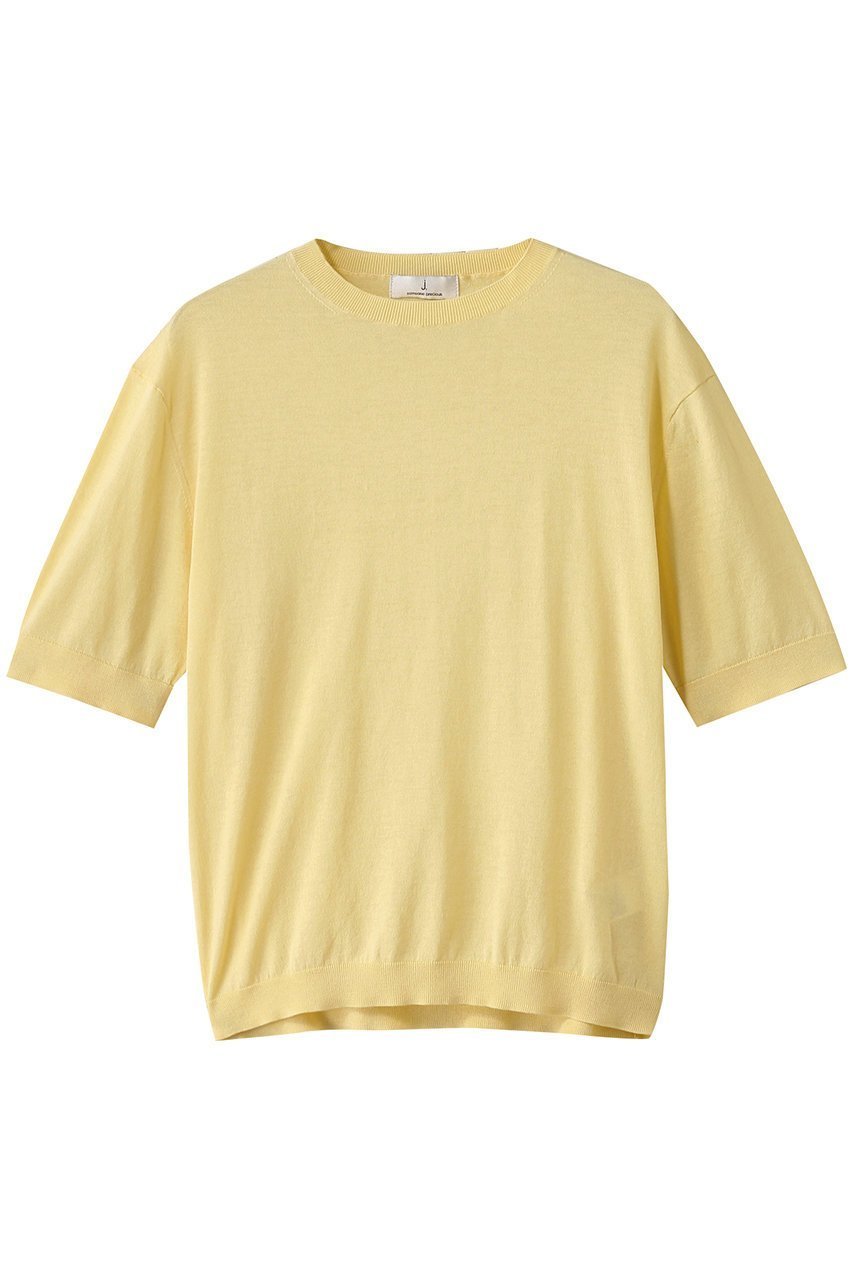 【ジェイドット/j.】の綿シルクニットショートスリーブトップス インテリア・キッズ・メンズ・レディースファッション・服の通販 founy(ファニー) 　ファッション　Fashion　レディースファッション　WOMEN　トップス・カットソー　Tops/Tshirt　ニット　Knit Tops　プルオーバー　Pullover　インナー　Inner　カーディガン　Cardigan　サマー　Summer　シルク　Silk　シンプル　Simple　ジャケット　Jacket　イエロー|ID: prp329100004442552 ipo3291000000031050732