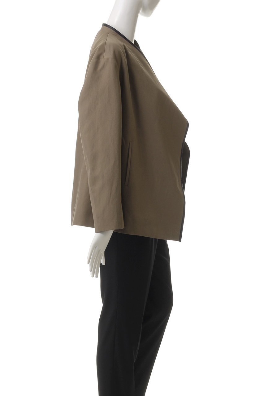 【エステータ/esteta】のウールリネンレザートリミングジャケット 人気、トレンドファッション・服の通販 founy(ファニー) 　ファッション　Fashion　レディースファッション　WOMEN　アウター　Coat Outerwear　ジャケット　Jackets　おすすめ　Recommend　クラシカル　Classical　ジャケット　Jacket　トリミング　Trimming　フィット　Fit　フロント　Front　モダン　Modern　other-3|ID: prp329100004442555 ipo3291000000031256110