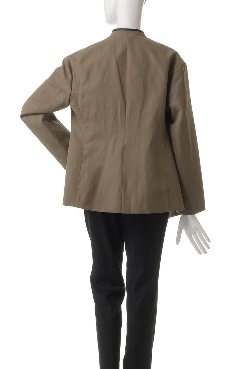 【エステータ/esteta】のウールリネンレザートリミングジャケット 人気、トレンドファッション・服の通販 founy(ファニー) 　ファッション　Fashion　レディースファッション　WOMEN　アウター　Coat Outerwear　ジャケット　Jackets　おすすめ　Recommend　クラシカル　Classical　ジャケット　Jacket　トリミング　Trimming　フィット　Fit　フロント　Front　モダン　Modern　other-4|ID: prp329100004442555 ipo3291000000031256112