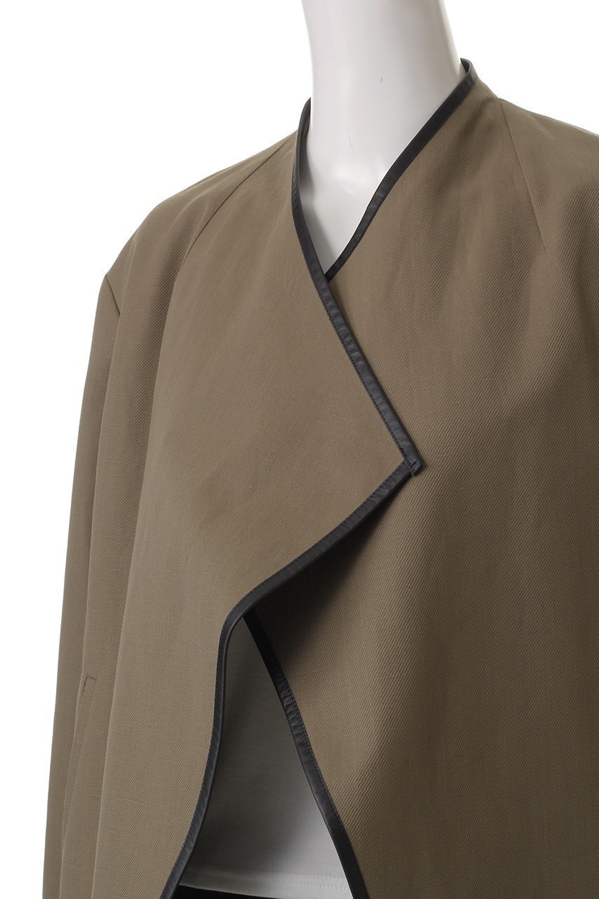【エステータ/esteta】のウールリネンレザートリミングジャケット 人気、トレンドファッション・服の通販 founy(ファニー) 　ファッション　Fashion　レディースファッション　WOMEN　アウター　Coat Outerwear　ジャケット　Jackets　おすすめ　Recommend　クラシカル　Classical　ジャケット　Jacket　トリミング　Trimming　フィット　Fit　フロント　Front　モダン　Modern　other-5|ID: prp329100004442555 ipo3291000000031325897