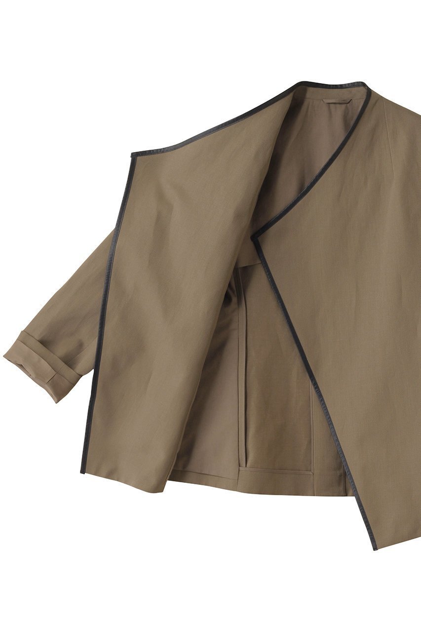 【エステータ/esteta】のウールリネンレザートリミングジャケット 人気、トレンドファッション・服の通販 founy(ファニー) 　ファッション　Fashion　レディースファッション　WOMEN　アウター　Coat Outerwear　ジャケット　Jackets　おすすめ　Recommend　クラシカル　Classical　ジャケット　Jacket　トリミング　Trimming　フィット　Fit　フロント　Front　モダン　Modern　other-6|ID: prp329100004442555 ipo3291000000031325898