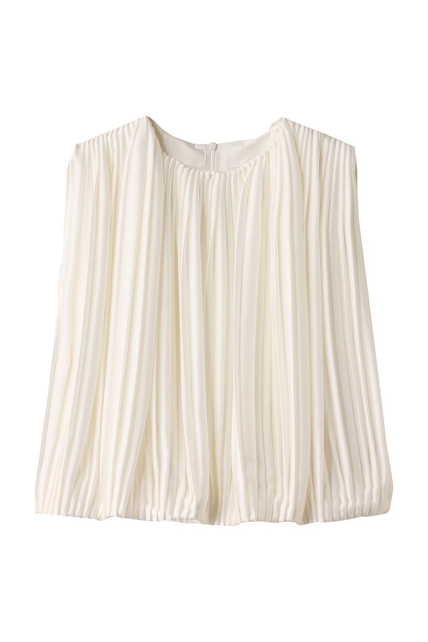 【エステータ/esteta】のドレープサテンプリーツブラウス インテリア・キッズ・メンズ・レディースファッション・服の通販 founy(ファニー) 　ファッション　Fashion　レディースファッション　Fashion for Women　トップス・カットソー　Cut & Sew Tops　キャミソール&ノースリーブ　Camisoles & Sleeveless Tops　シャツ・ブラウス・オフィスカジュアル　Elegant Blouses & Button-Ups　エレガント 上品　Elegant　サテン　Satin, Glossy Fabric　シンプル　Simple, Minimal　ドレープ　Drape, Draping Fabric　ノースリーブ　Sleeveless, No-Sleeve　プリーツ　Pleats, Pleated　再入荷　Restock / Back in Stock　ホワイト|ID: prp329100004442556 ipo3291000000035062763