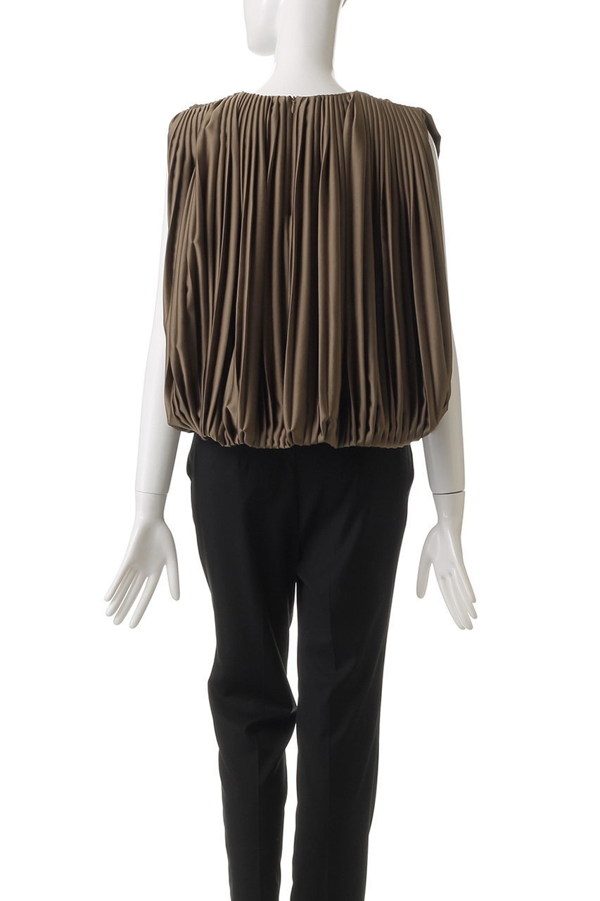 【エステータ/esteta】のドレープサテンプリーツブラウス 人気、トレンドファッション・服の通販 founy(ファニー) 　ファッション　Fashion　レディースファッション　Fashion for Women　トップス・カットソー　Cut & Sew Tops　キャミソール&ノースリーブ　Camisoles & Sleeveless Tops　シャツ・ブラウス・オフィスカジュアル　Elegant Blouses & Button-Ups　エレガント 上品　Elegant　サテン　Satin, Glossy Fabric　シンプル　Simple, Minimal　ドレープ　Drape, Draping Fabric　ノースリーブ　Sleeveless, No-Sleeve　プリーツ　Pleats, Pleated　再入荷　Restock / Back in Stock　other-4|ID: prp329100004442556 ipo3291000000035062769