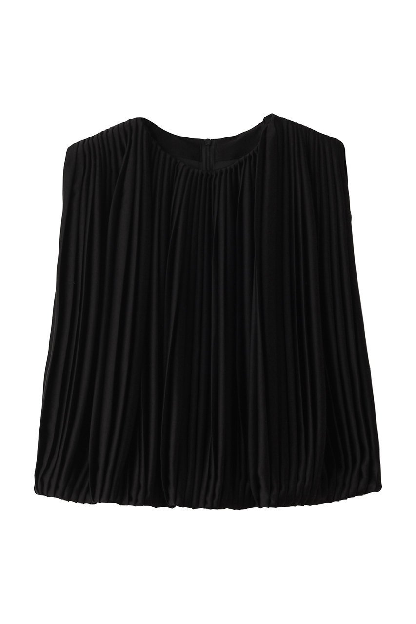 【エステータ/esteta】のドレープサテンプリーツブラウス インテリア・キッズ・メンズ・レディースファッション・服の通販 founy(ファニー) 　ファッション　Fashion　レディースファッション　Fashion for Women　トップス・カットソー　Cut & Sew Tops　キャミソール&ノースリーブ　Camisoles & Sleeveless Tops　シャツ・ブラウス・オフィスカジュアル　Elegant Blouses & Button-Ups　エレガント 上品　Elegant　サテン　Satin, Glossy Fabric　シンプル　Simple, Minimal　ドレープ　Drape, Draping Fabric　ノースリーブ　Sleeveless, No-Sleeve　プリーツ　Pleats, Pleated　ブラック|ID: prp329100004442556 ipo3291000000035923040