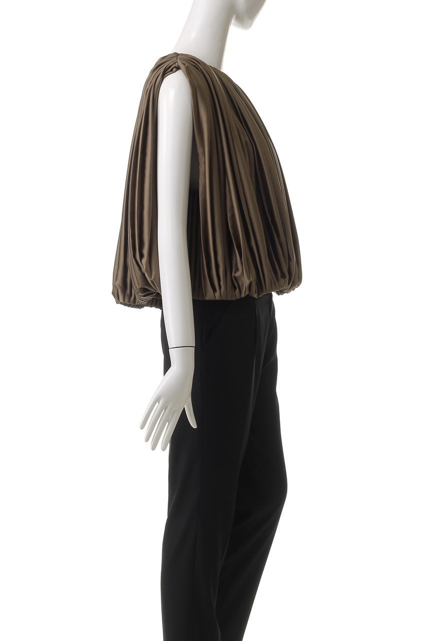 【エステータ/esteta】のドレープサテンプリーツブラウス 人気、トレンドファッション・服の通販 founy(ファニー) 　ファッション　Fashion　レディースファッション　Fashion for Women　トップス・カットソー　Cut & Sew Tops　キャミソール&ノースリーブ　Camisoles & Sleeveless Tops　シャツ・ブラウス・オフィスカジュアル　Elegant Blouses & Button-Ups　エレガント 上品　Elegant　サテン　Satin, Glossy Fabric　シンプル　Simple, Minimal　ドレープ　Drape, Draping Fabric　ノースリーブ　Sleeveless, No-Sleeve　プリーツ　Pleats, Pleated　other-3|ID: prp329100004442556 ipo3291000000035923043