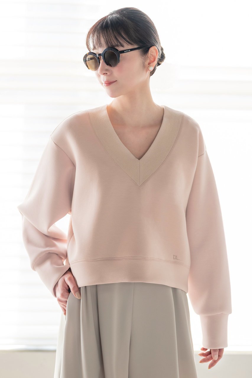 【デイジーリン/DAISY LIN】のミルフィーユ スウェット Lady V Pullover 人気、トレンドファッション・服の通販 founy(ファニー) 　ファッション　Fashion　レディースファッション　Fashion for Women　トップス・カットソー　Cut & Sew Tops　ニット　Knit Tops & Sweaters　レディースパーカー・カジュアルフーディー　Casual Hoodies & Sweatshirts　カジュアルプルオーバー・ニットトップス　Pullovers & Knit Tops / Casual Pullovers　スウェット・クルーネックトップス　Sweatshirts & Crewnecks / Relaxed Fit Sweat Tops　ウォッシャブル　Machine Washable　シンプル　Simple, Minimal　スウェット / スエット　Sweatshirt, Sweatwear　ストレッチ　Stretch, Stretchy Fabric　デニム　Denim, Jeans Material　リラックス　Relax, Relaxed Fit　軽量　Lightweight, Ultra Light　other-7|ID: prp329100004442559 ipo3291000000032923976