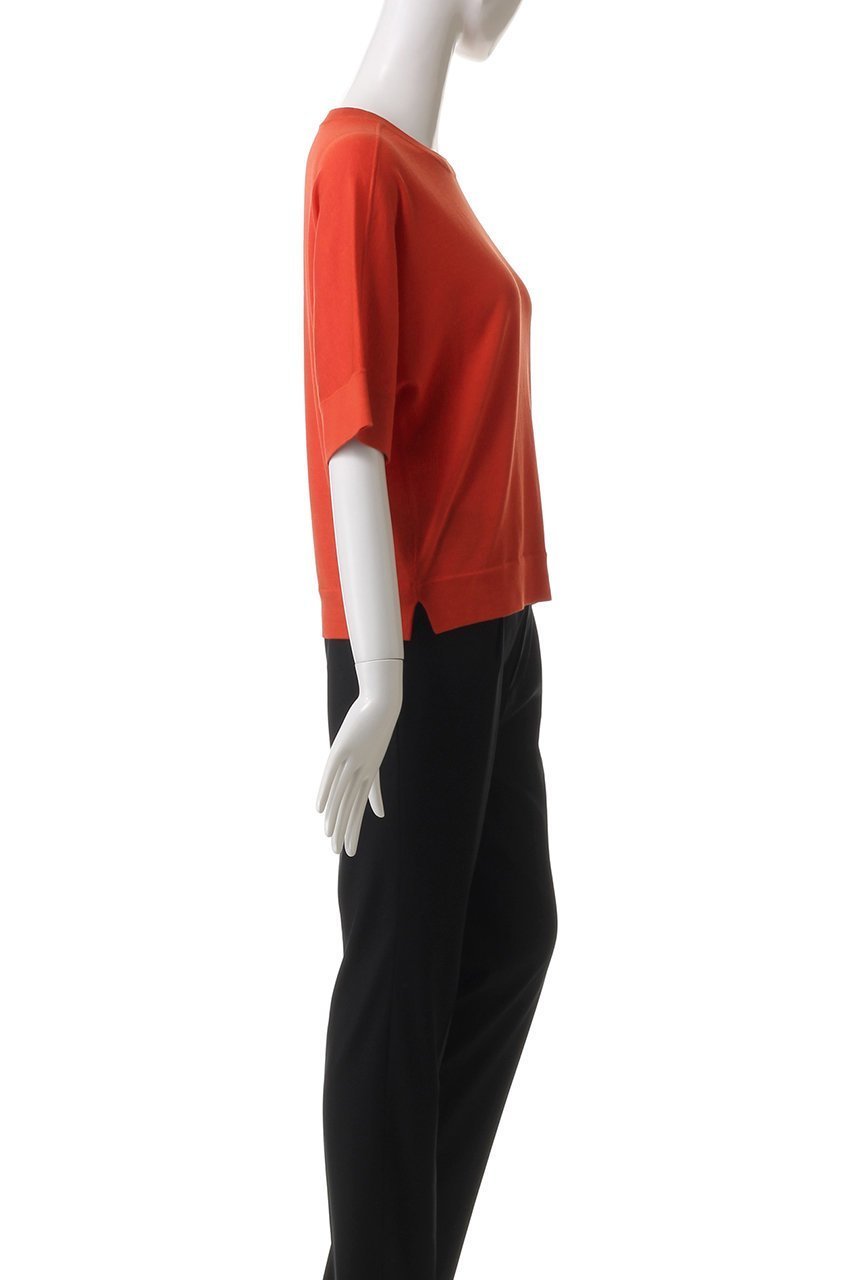 【エブール/ebure】のライトシルクコットン ハーフスリーブ バイカラーニットプルオーバー 人気、トレンドファッション・服の通販 founy(ファニー) 　ファッション　Fashion　レディースファッション　WOMEN　トップス・カットソー　Tops/Tshirt　ニット　Knit Tops　プルオーバー　Pullover　インド　India　シルク　Silk　スリーブ　Sleeve　ハーフ　Half　other-3|ID: prp329100004444644 ipo3291000000031254914