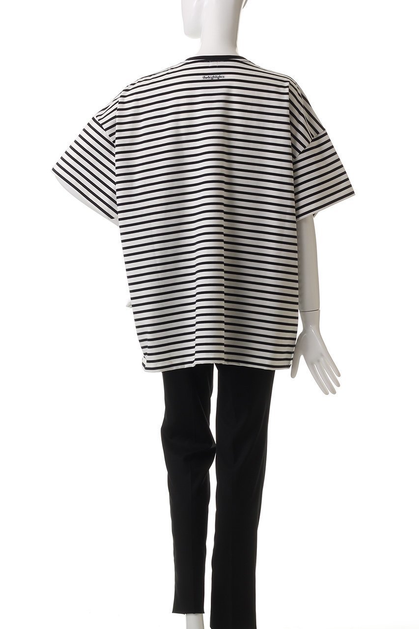 【デザイン ワークス/DESIGN WORKS】のthehightlights 別注big tee ボーダー 人気、トレンドファッション・服の通販 founy(ファニー) 　ファッション　Fashion　レディースファッション　Fashion for Women　トップス・カットソー　Cut & Sew Tops　シャツ・ブラウス・オフィスカジュアル　Elegant Blouses & Button-Ups　ロングTシャツ・Tシャツ　Longline T-Shirts & Tees　カットソー・ベーシックTシャツ　Cut-and-Sewn Tops / Stretch Tees & Basics　ショート　Short, Short Length　シンプル　Simple, Minimal　スリーブ　Sleeve, Long Sleeve / Short Sleeve　ベーシック　Basic, Essential　ボーダー　Border, Stripe　別注　Limited Edition, Custom Order　夏　Summer　春　Spring　S/S・春夏　SS, Spring/Summer, Warm Season　other-4|ID: prp329100004444662 ipo3291000000032863975