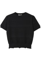 【デザイン ワークス/DESIGN WORKS】の透かし編み半袖プルオーバー ブラック|ID: prp329100004444664 ipo3291000000032936527