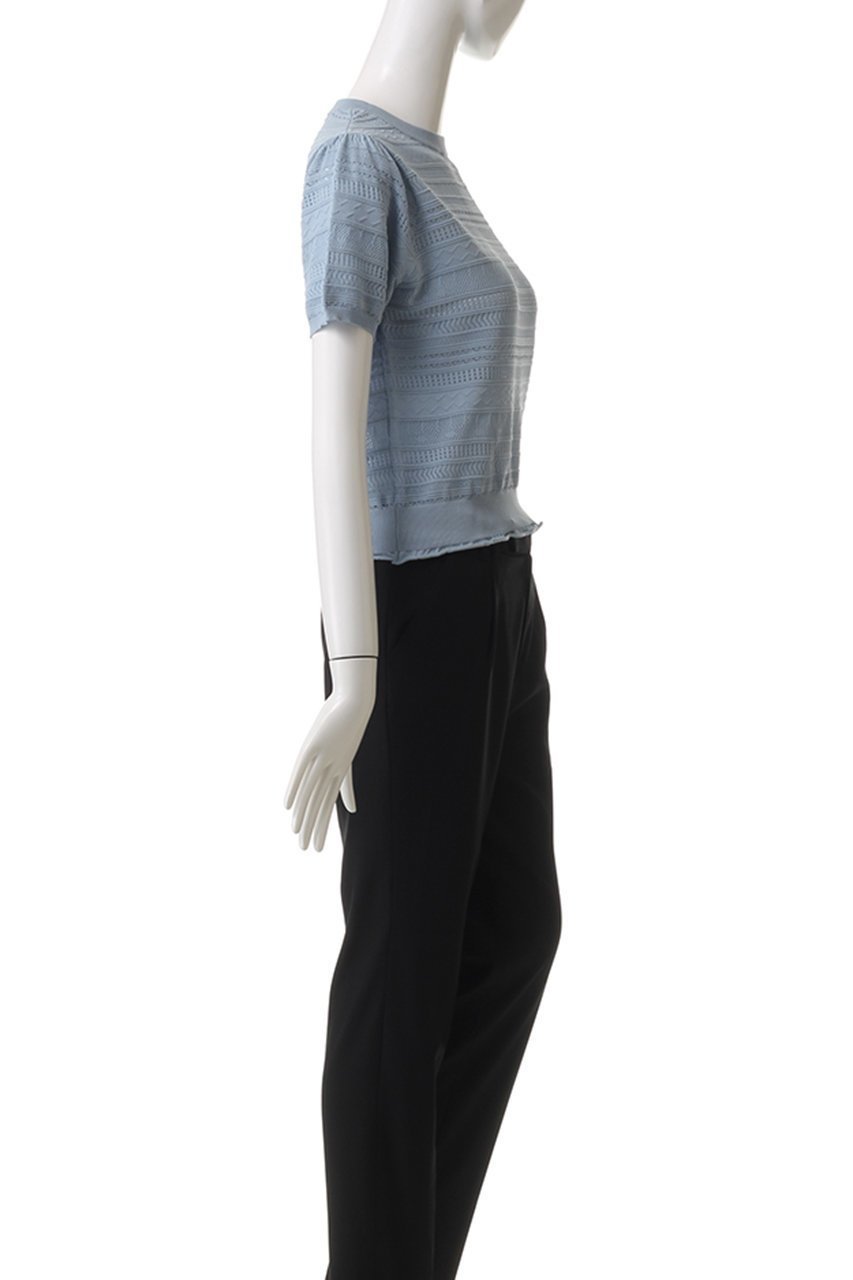 【デザイン ワークス/DESIGN WORKS】の透かし編み半袖プルオーバー 人気、トレンドファッション・服の通販 founy(ファニー) 　ファッション　Fashion　レディースファッション　Fashion for Women　トップス・カットソー　Cut & Sew Tops　ニット　Knit Tops & Sweaters　カジュアルプルオーバー・ニットトップス　Pullovers & Knit Tops / Casual Pullovers　インナー　Innerwear　カーディガン　Cardigan, Knitwear　コンパクト　Compact, Small Size　ジャケット　Jacket, Outerwear　フェミニン　Feminine, Girly　半袖　Short Sleeve, Half Sleeve　夏　Summer　透かし　Cut-Out, Lacework　other-3|ID: prp329100004444664 ipo3291000000032936546