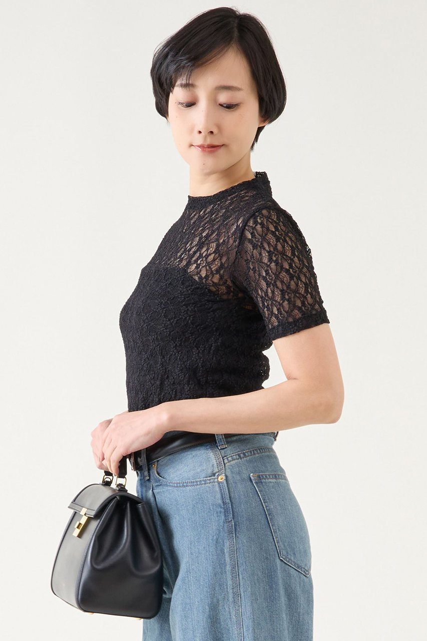 【マルティニーク/martinique】のストレッチレースTシャツ 人気、トレンドファッション・服の通販 founy(ファニー) 　ファッション　Fashion　レディースファッション　WOMEN　トップス・カットソー　Tops/Tshirt　シャツ/ブラウス　Shirts/Blouses　ロング / Tシャツ　T-Shirts　カットソー　Cut and Sewn　おすすめ　Recommend　コンパクト　Compact　ショート　Short　ストレッチ　Stretch　スリーブ　Sleeve　フィット　Fit　ボトム　Bottom　レース　Race　NEW・新作・新着・新入荷　New Arrivals　other-2|ID: prp329100004444665 ipo3291000000031255033