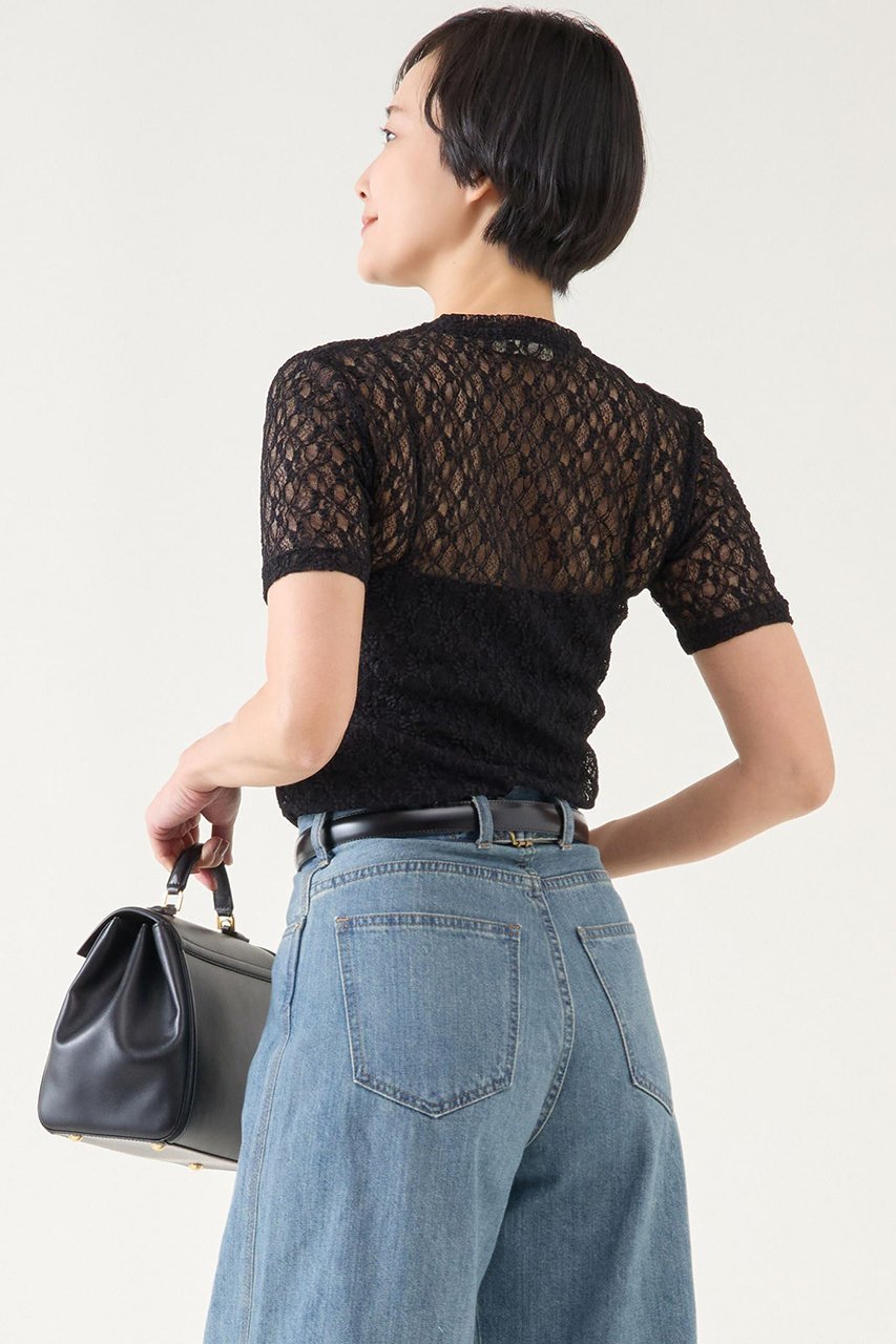 【マルティニーク/martinique】のストレッチレースTシャツ 人気、トレンドファッション・服の通販 founy(ファニー) 　ファッション　Fashion　レディースファッション　WOMEN　トップス・カットソー　Tops/Tshirt　シャツ/ブラウス　Shirts/Blouses　ロング / Tシャツ　T-Shirts　カットソー　Cut and Sewn　おすすめ　Recommend　コンパクト　Compact　ショート　Short　ストレッチ　Stretch　スリーブ　Sleeve　フィット　Fit　ボトム　Bottom　レース　Race　NEW・新作・新着・新入荷　New Arrivals　other-3|ID: prp329100004444665 ipo3291000000031255035
