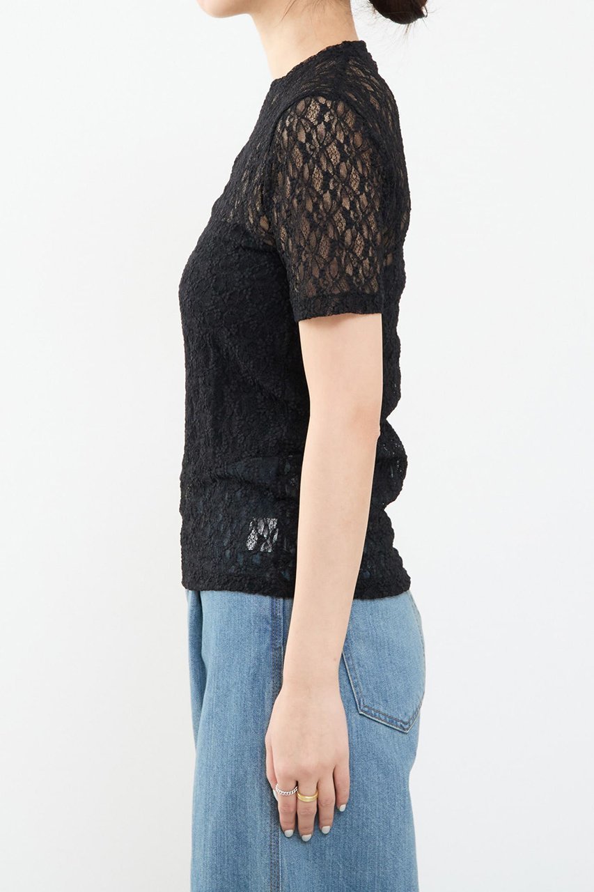 【マルティニーク/martinique】のストレッチレースTシャツ 人気、トレンドファッション・服の通販 founy(ファニー) 　ファッション　Fashion　レディースファッション　WOMEN　トップス・カットソー　Tops/Tshirt　シャツ/ブラウス　Shirts/Blouses　ロング / Tシャツ　T-Shirts　カットソー　Cut and Sewn　おすすめ　Recommend　コンパクト　Compact　ショート　Short　ストレッチ　Stretch　スリーブ　Sleeve　フィット　Fit　ボトム　Bottom　レース　Race　NEW・新作・新着・新入荷　New Arrivals　other-8|ID: prp329100004444665 ipo3291000000031325586