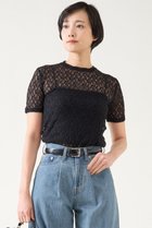 【マルティニーク/martinique】のストレッチレースTシャツ ブラック|ID:prp329100004444665