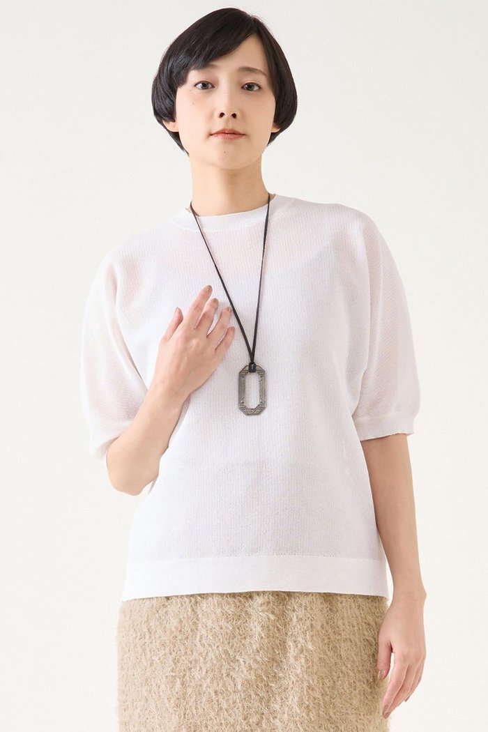 【マルティニーク/martinique】のビッグシルエットニットTシャツ インテリア・キッズ・メンズ・レディースファッション・服の通販 founy(ファニー) https://founy.com/ ファッション Fashion レディースファッション Fashion for Women トップス・カットソー Cut & Sew Tops ニット Knit Tops & Sweaters シャツ・ブラウス・オフィスカジュアル Elegant Blouses & Button-Ups ロングTシャツ・Tシャツ Longline T-Shirts & Tees カジュアルプルオーバー・ニットトップス Pullovers & Knit Tops / Casual Pullovers おすすめ Recommended / Our Picks カットソー Cut and Sewn Top ジャカード／ジャガード Jacquard, Woven Pattern タイトスカート Pencil Skirt, Tight Skirt トレンド Trend, Trending Now エレガント 上品 Elegant 再入荷 Restock / Back in Stock |ID: prp329100004444667 ipo3291000000032920626