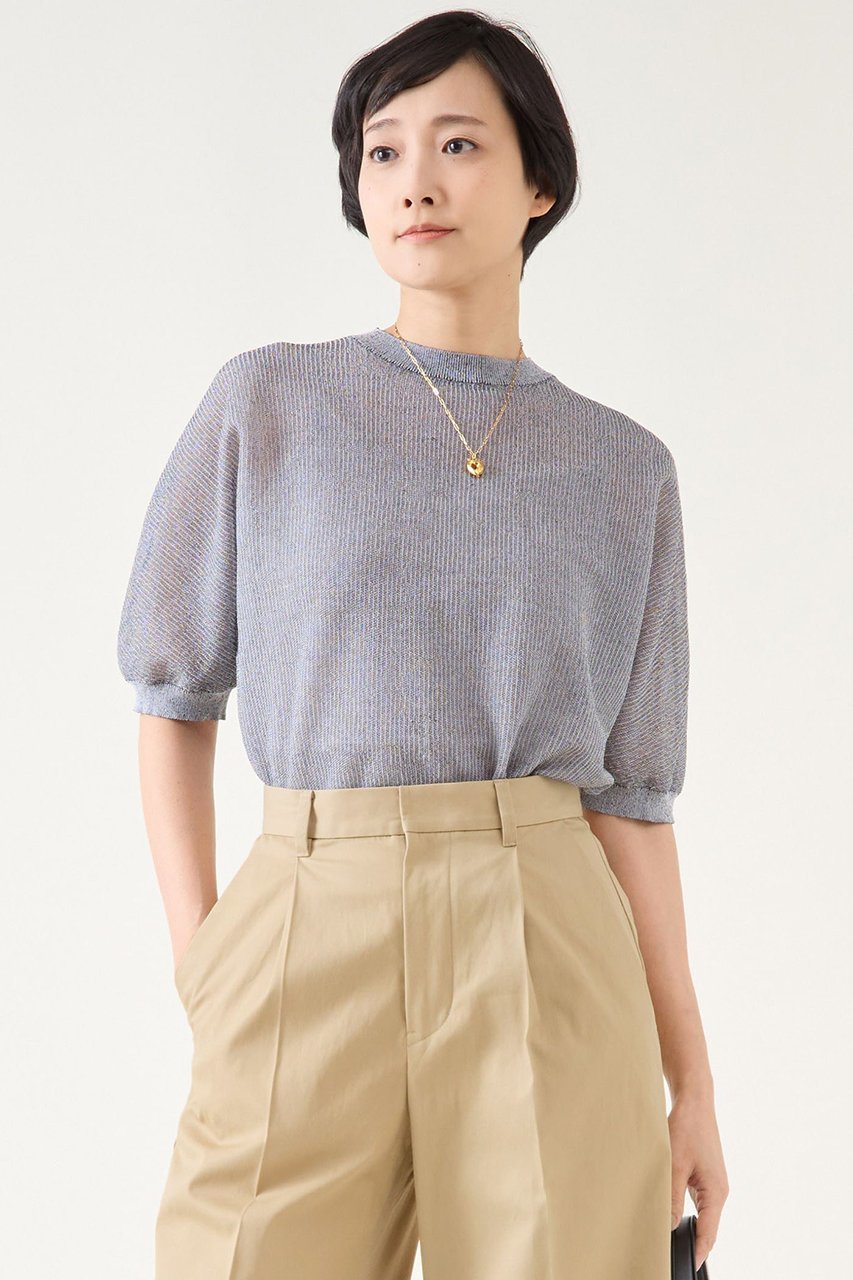 【マルティニーク/martinique】のビッグシルエットニットTシャツ インテリア・キッズ・メンズ・レディースファッション・服の通販 founy(ファニー) 　ファッション　Fashion　レディースファッション　Fashion for Women　トップス・カットソー　Cut & Sew Tops　ニット　Knit Tops & Sweaters　シャツ・ブラウス・オフィスカジュアル　Elegant Blouses & Button-Ups　ロングTシャツ・Tシャツ　Longline T-Shirts & Tees　カジュアルプルオーバー・ニットトップス　Pullovers & Knit Tops / Casual Pullovers　おすすめ　Recommended / Our Picks　カットソー　Cut and Sewn Top　ジャカード／ジャガード　Jacquard, Woven Pattern　タイトスカート　Pencil Skirt, Tight Skirt　トレンド　Trend, Trending Now　エレガント 上品　Elegant　ブラック|ID: prp329100004444667 ipo3291000000032920644