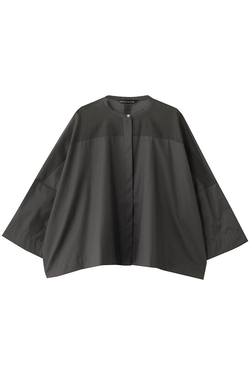 【ミズイロ インド/mizuiro ind】のstand collar sheer shirt シャツ インテリア・キッズ・メンズ・レディースファッション・服の通販 founy(ファニー) 　ファッション　Fashion　レディースファッション　WOMEN　トップス・カットソー　Tops/Tshirt　シャツ/ブラウス　Shirts/Blouses　シアー　Sheer　シンプル　Simple　スリーブ　Sleeve　ドレープ　Drape　ボックス　Box　ポンチョ　Poncho　ロング　Long　エレガント 上品　Elegant　再入荷　Restock/Back In Stock/Re Arrival　c.gray|ID: prp329100004444674 ipo3291000000031169011