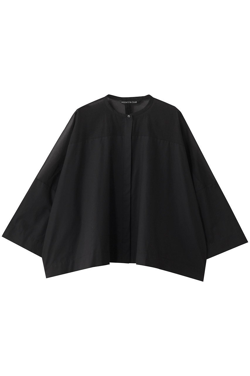 【ミズイロ インド/mizuiro ind】のstand collar sheer shirt シャツ インテリア・キッズ・メンズ・レディースファッション・服の通販 founy(ファニー) 　ファッション　Fashion　レディースファッション　WOMEN　トップス・カットソー　Tops/Tshirt　シャツ/ブラウス　Shirts/Blouses　シアー　Sheer　シンプル　Simple　スリーブ　Sleeve　ドレープ　Drape　ボックス　Box　ポンチョ　Poncho　ロング　Long　エレガント 上品　Elegant　再入荷　Restock/Back In Stock/Re Arrival　black|ID: prp329100004444674 ipo3291000000031169012