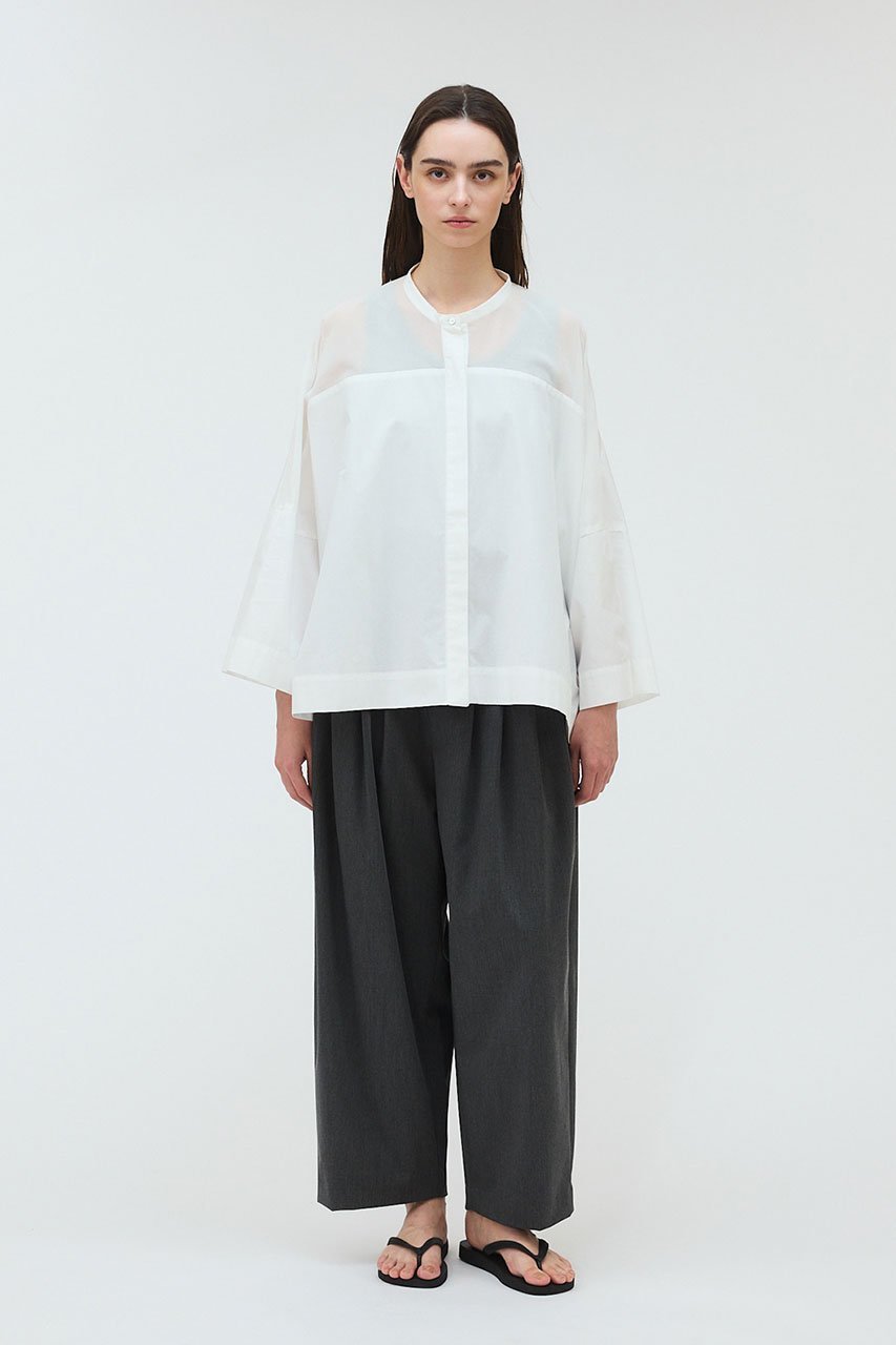 【ミズイロ インド/mizuiro ind】のstand collar sheer shirt シャツ 人気、トレンドファッション・服の通販 founy(ファニー) 　ファッション　Fashion　レディースファッション　WOMEN　トップス・カットソー　Tops/Tshirt　シャツ/ブラウス　Shirts/Blouses　シアー　Sheer　シンプル　Simple　スリーブ　Sleeve　ドレープ　Drape　ボックス　Box　ポンチョ　Poncho　ロング　Long　エレガント 上品　Elegant　再入荷　Restock/Back In Stock/Re Arrival　other-6|ID: prp329100004444674 ipo3291000000031791351