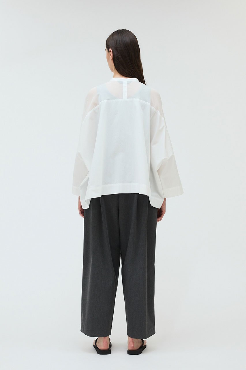 【ミズイロ インド/mizuiro ind】のstand collar sheer shirt シャツ 人気、トレンドファッション・服の通販 founy(ファニー) 　ファッション　Fashion　レディースファッション　WOMEN　トップス・カットソー　Tops/Tshirt　シャツ/ブラウス　Shirts/Blouses　シアー　Sheer　シンプル　Simple　スリーブ　Sleeve　ドレープ　Drape　ボックス　Box　ポンチョ　Poncho　ロング　Long　エレガント 上品　Elegant　再入荷　Restock/Back In Stock/Re Arrival　other-8|ID: prp329100004444674 ipo3291000000031791353