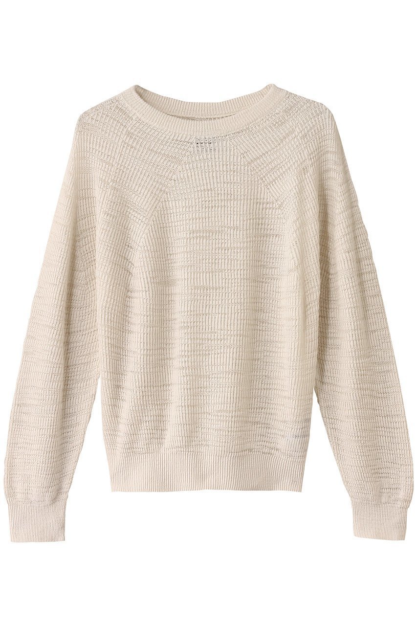 【バトナー/BATONER】のSLUBY シグネチャークルーネック インテリア・キッズ・メンズ・レディースファッション・服の通販 founy(ファニー) 　ファッション　Fashion　レディースファッション　WOMEN　トップス・カットソー　Tops/Tshirt　ニット　Knit Tops　プルオーバー　Pullover　シアー　Sheer　デニム　Denim　トレンド　Trend　ワイド　Wide　ホワイト|ID: prp329100004444679 ipo3291000000031065669