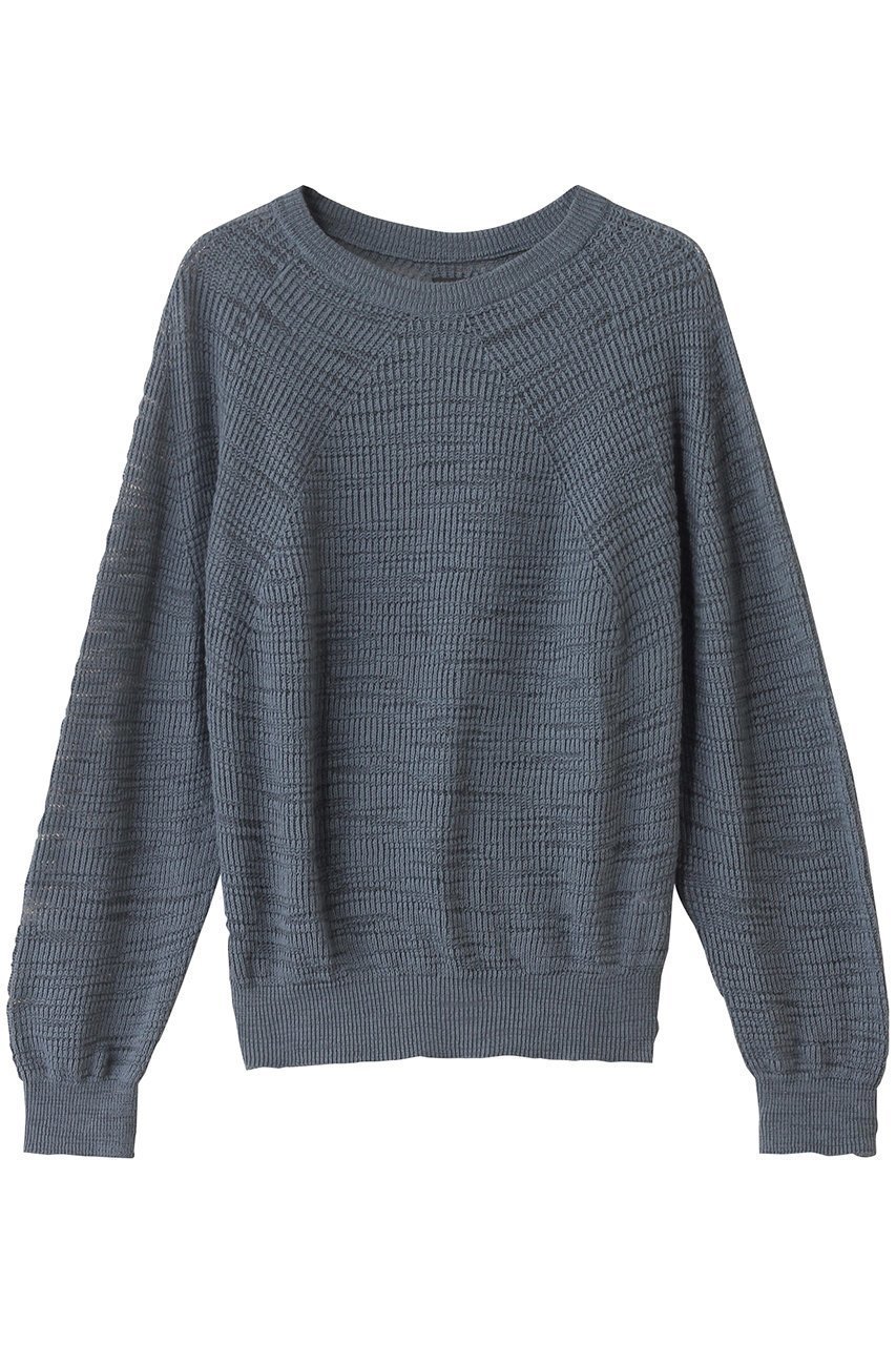 【バトナー/BATONER】のSLUBY シグネチャークルーネック インテリア・キッズ・メンズ・レディースファッション・服の通販 founy(ファニー) 　ファッション　Fashion　レディースファッション　WOMEN　トップス・カットソー　Tops/Tshirt　ニット　Knit Tops　プルオーバー　Pullover　シアー　Sheer　デニム　Denim　トレンド　Trend　ワイド　Wide　サックス|ID: prp329100004444679 ipo3291000000031065670
