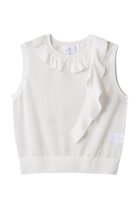【ランバン オン ブルー/LANVIN en Bleu】のフリルトリムノースリーブニット オフホワイト|ID: prp329100004444685 ipo3291000000032936319