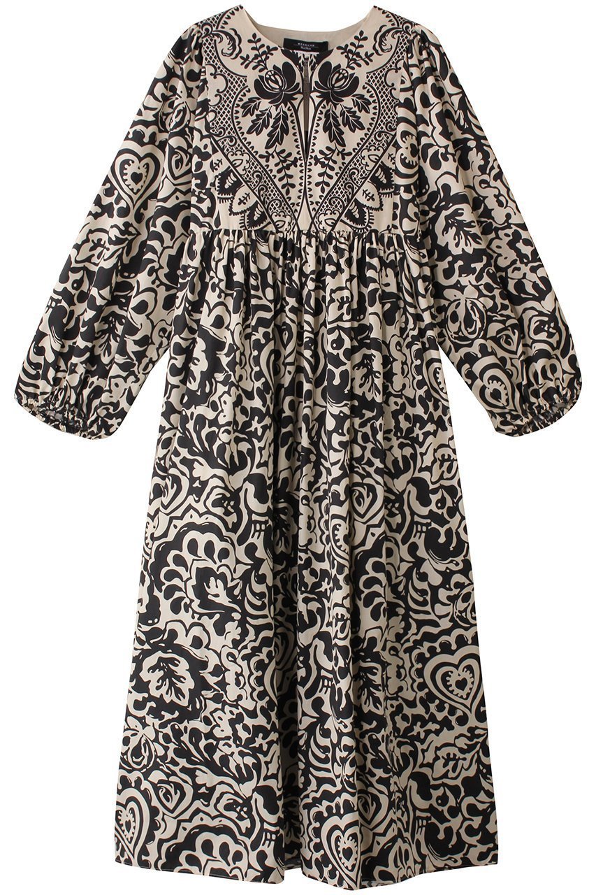 【マックスマーラ/Max Mara】の【Weekend Max Mara】ANZIO コットンポプリンプリントドレス インテリア・キッズ・メンズ・レディースファッション・服の通販 founy(ファニー) 　ファッション　Fashion　レディースファッション　WOMEN　ワンピース　Dress　ドレス　Party Dresses　チュニック　Tunic　エスニック　Ethnic　チュニック　Tunic　モノトーン　Monotone　ロング　Long　長袖　Long Sleeve　ブラックバティック|ID: prp329100004444693 ipo3291000000031065717