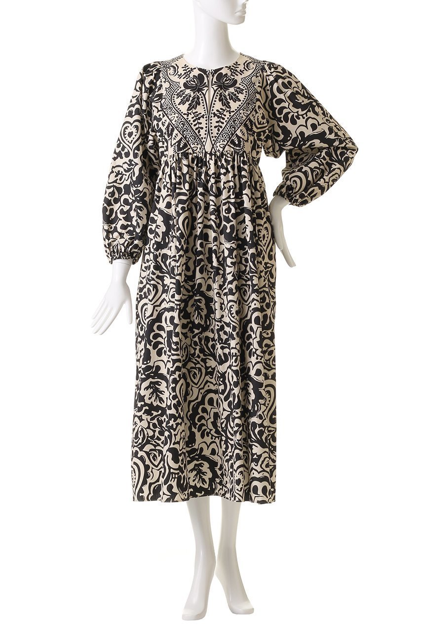 【マックスマーラ/Max Mara】の【Weekend Max Mara】ANZIO コットンポプリンプリントドレス 人気、トレンドファッション・服の通販 founy(ファニー) 　ファッション　Fashion　レディースファッション　WOMEN　ワンピース　Dress　ドレス　Party Dresses　チュニック　Tunic　エスニック　Ethnic　チュニック　Tunic　モノトーン　Monotone　ロング　Long　長袖　Long Sleeve　other-2|ID: prp329100004444693 ipo3291000000031255194