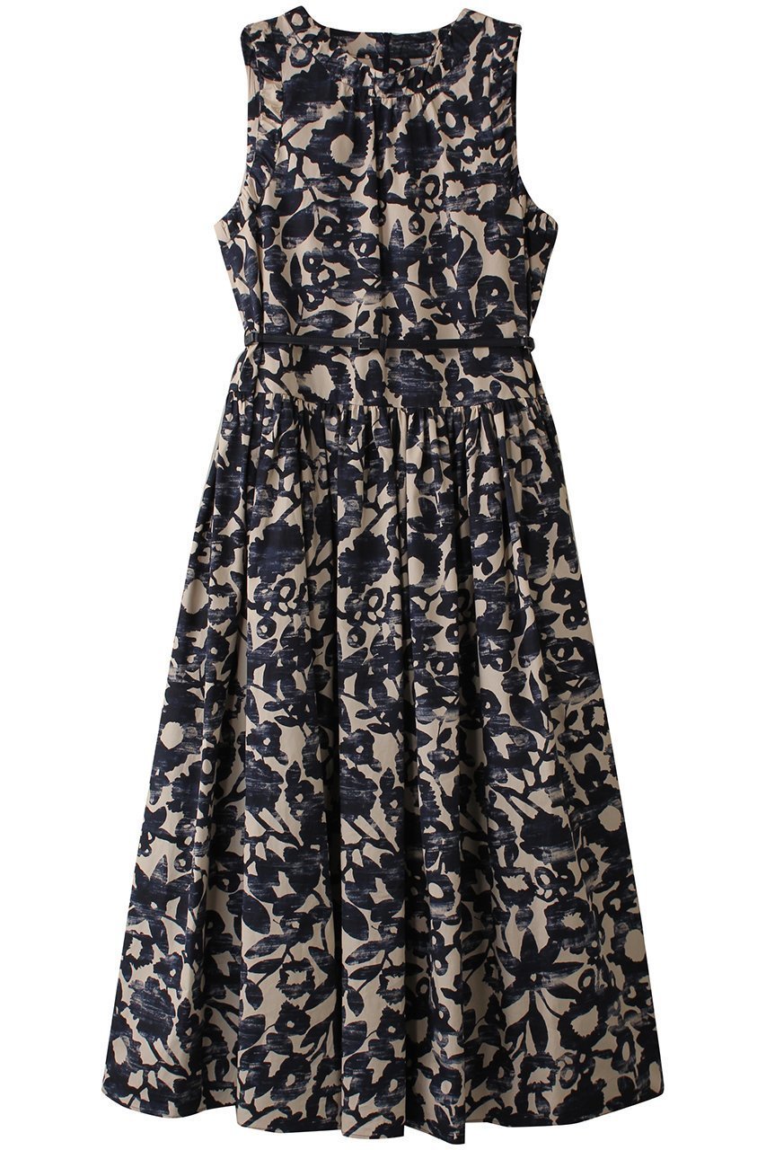 【マックスマーラ/Max Mara】の【 S Max Mara】MARLENA コットンポプリンドレス インテリア・キッズ・メンズ・レディースファッション・服の通販 founy(ファニー) 　ファッション　Fashion　レディースファッション　Fashion for Women　ワンピース　Dresses　フォーマル・パーティードレス・結婚式用ドレス　Elegant & Casual Dresses　チュニック　Tunic Tops & Dresses　ギャザー　Gathered, Ruffled　チュニック　Tunic, Long Top　ノースリーブ　Sleeveless, No-Sleeve　フェミニン　Feminine, Girly　フラワー　Flower, Floral　プリント　Print, Printed Pattern　ロング　Long, Long-Length　エクリュフラワー|ID: prp329100004444694 ipo3291000000032868497