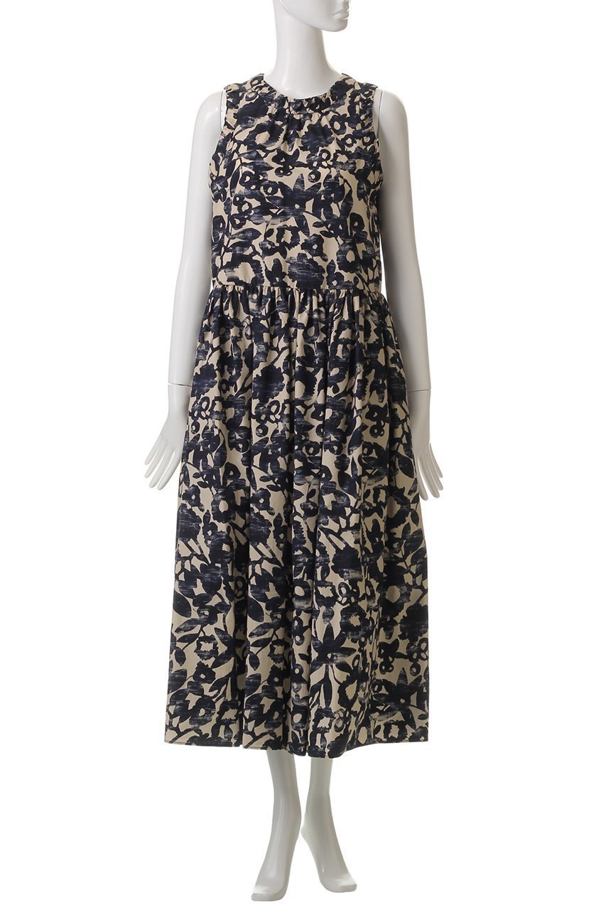 【マックスマーラ/Max Mara】の【 S Max Mara】MARLENA コットンポプリンドレス 人気、トレンドファッション・服の通販 founy(ファニー) 　ファッション　Fashion　レディースファッション　Fashion for Women　ワンピース　Dresses　フォーマル・パーティードレス・結婚式用ドレス　Elegant & Casual Dresses　チュニック　Tunic Tops & Dresses　ギャザー　Gathered, Ruffled　チュニック　Tunic, Long Top　ノースリーブ　Sleeveless, No-Sleeve　フェミニン　Feminine, Girly　フラワー　Flower, Floral　プリント　Print, Printed Pattern　ロング　Long, Long-Length　other-6|ID: prp329100004444694 ipo3291000000032868529