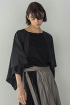 【エッセン ロートレアモン/ESSEN LAUTREAMONT】のフレアスリーブジャージスイッチングトップ 人気、トレンドファッション・服の通販 founy(ファニー) ファッション Fashion レディースファッション Fashion for Women トップス・カットソー Cut & Sew Tops シャツ・ブラウス・オフィスカジュアル Elegant Blouses & Button-Ups ロングTシャツ・Tシャツ Longline T-Shirts & Tees カットソー・ベーシックTシャツ Cut-and-Sewn Tops / Stretch Tees & Basics エレガント 上品 Elegant ショート Short, Short Length シンプル Simple, Minimal スリーブ Sleeve, Long Sleeve / Short Sleeve タフタ Taffeta, Structured Fabric デニム Denim, Jeans Material フェミニン Feminine, Girly 再入荷 Restock / Back in Stock thumbnail ブラック|ID: prp329100004444698 ipo3291000000032848561
